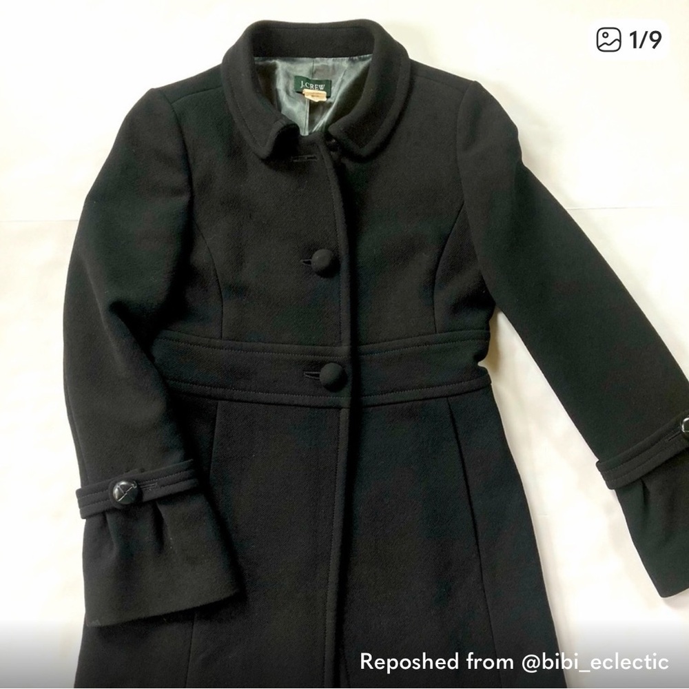 J. Crew Elegant Black Pea Coat